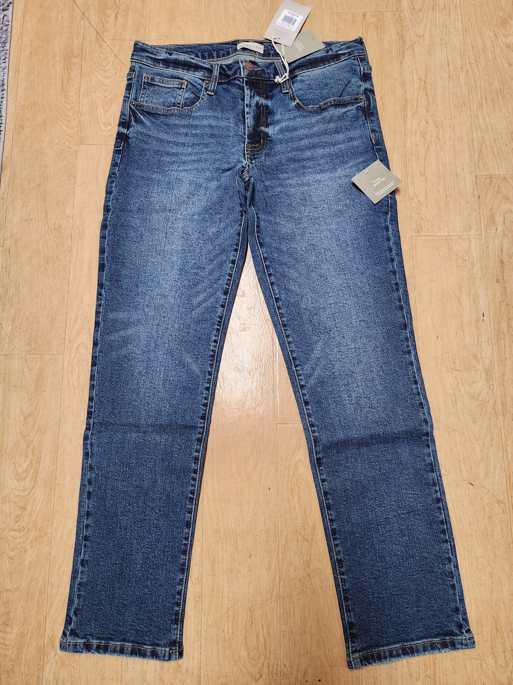Oliver Logan Low Rise Chester Button Fly Jeans in Dark Aged Vintage Blue - Picture 5 of 10